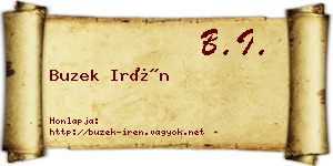 Buzek Irén névjegykártya
