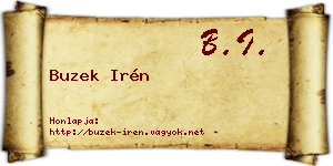 Buzek Irén névjegykártya